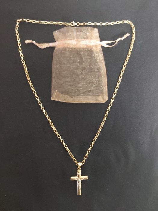 Lanț plus cruciuliță din aur 14 k