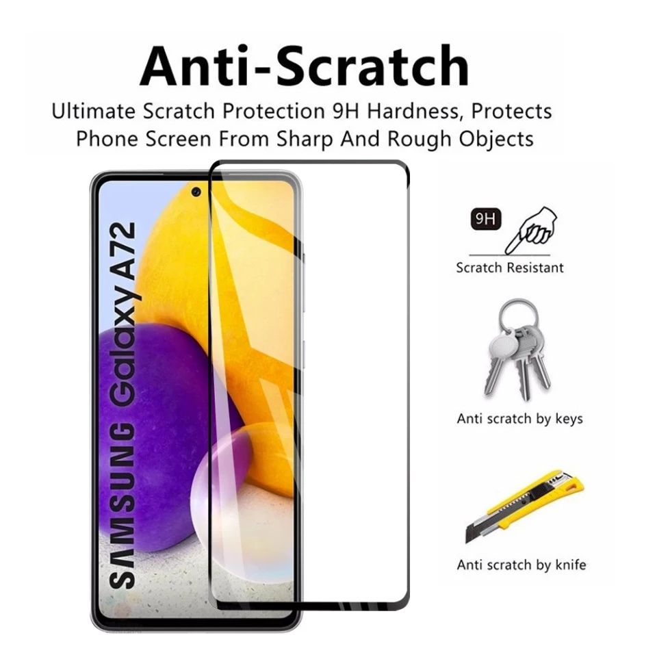 5D Стъклен протектор за Samsung Galaxy A32 A52 A72 5G S20FE A02s A12