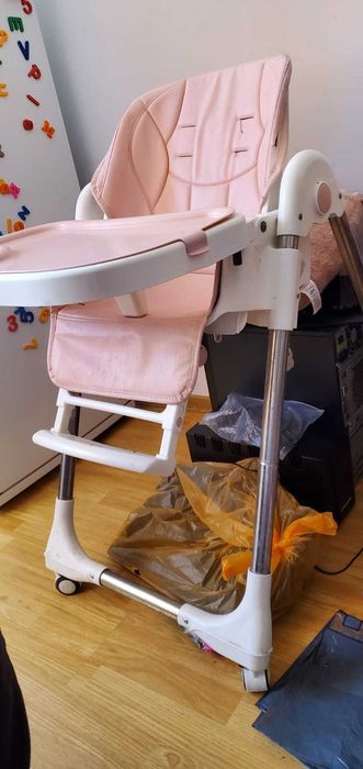 Scaun de hrănire multifuncțional - roz Little ONE