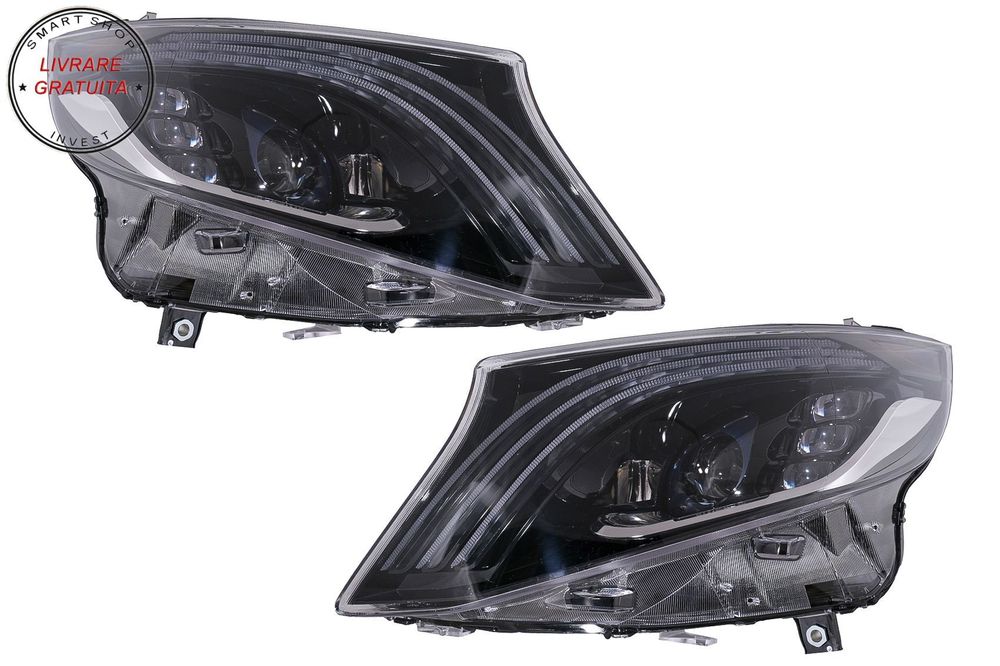 Faruri Full LED Mercedes V-Class W447 (2016-2020) Negru- livrare gratuita