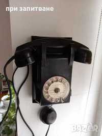 Ретро стенен бакелитен телефон с шайба 1956г, настолни Siemens,Респром