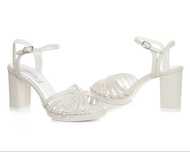 Sandale albe piele