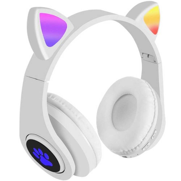 Детски светещи безжични слушалки - нови, цвят бяло