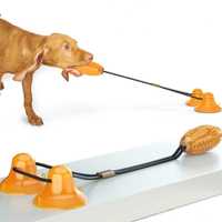 Интерактивна играчка за кучета РЪГБИ ТОПКА за лакомства с два вакума