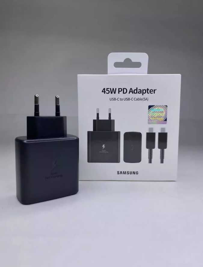Быстрая зарядка SAMSUNG адаптер type-c 45W с кабелем type-c (ОРИГИНАЛ)