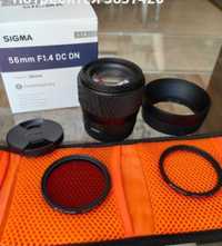 Обектив Sigma 56mm F1.4  DC DN за Canon EF-M + UV + CPL Filter K&L
