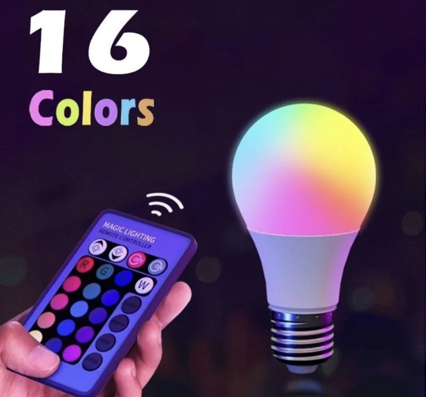 LED крушка с дистанционно - RGB 16 цвята с режим за смяна на цвета