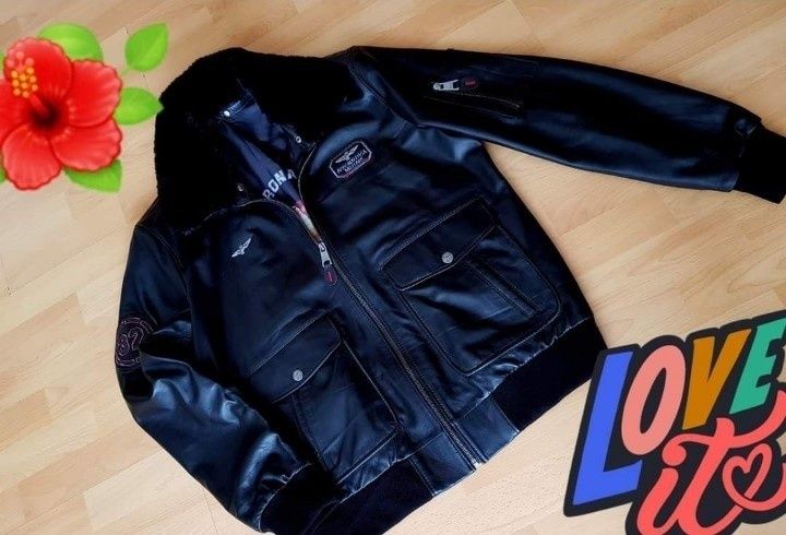 Geaca piele naturala 100% tip aviator,guler detasabil blanita naturala