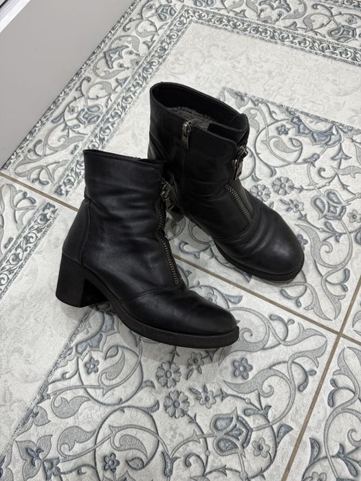 Сапоги зимние кожаные