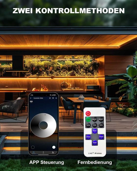 Bandă LED COB 30M (2*15M) Impermeabilă IP68, Bandă LED 24V 2700K