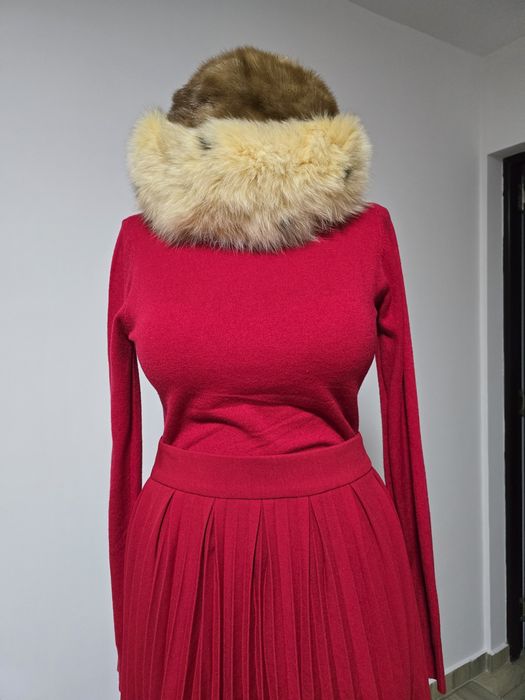 Caiula din blana naturala de nurca si blana de vulpe