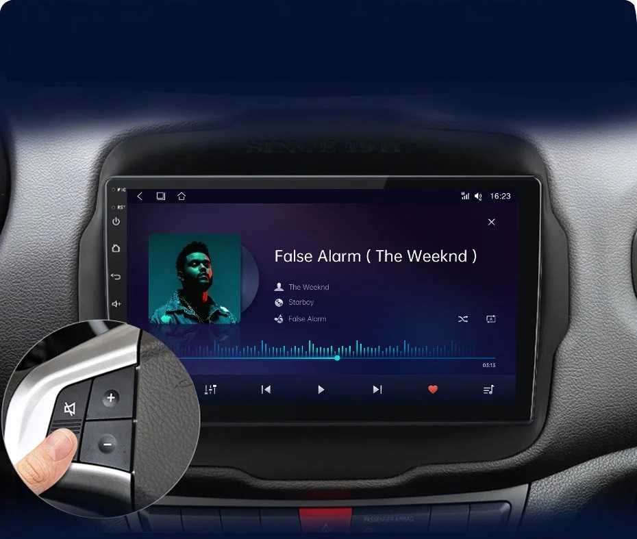 Navigatie Android Dedicata, 9 Inch, Jeep Renegade (2016-2020), Carplay