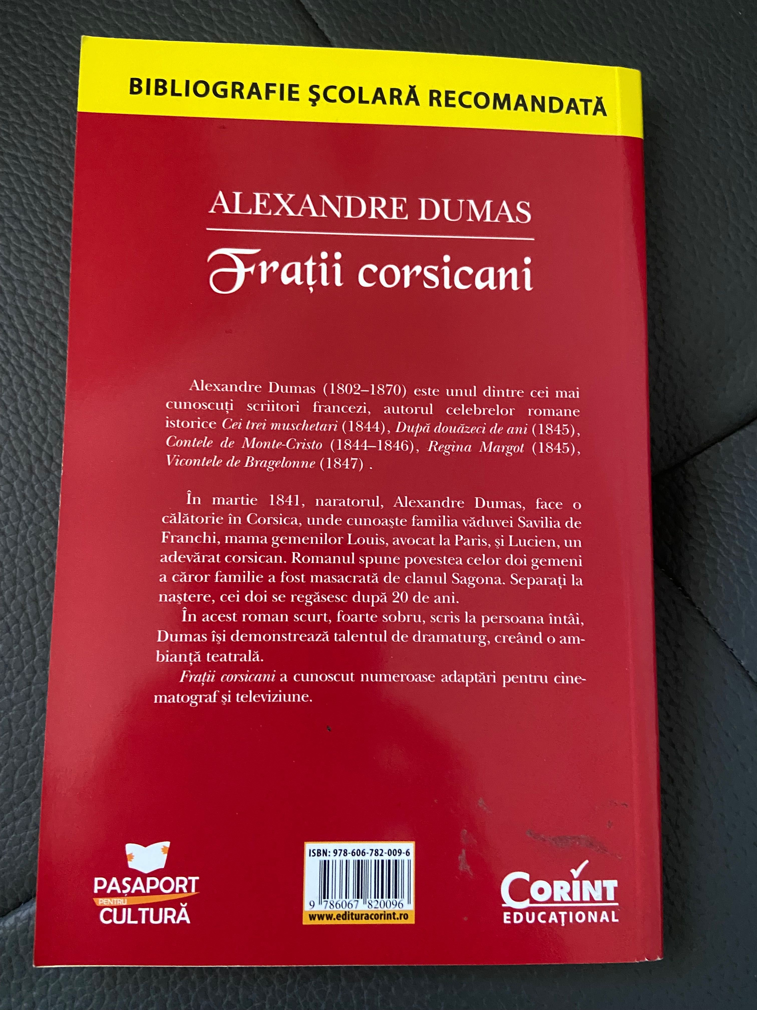 Carte “Frații corsicari” de Alexandre Dumas