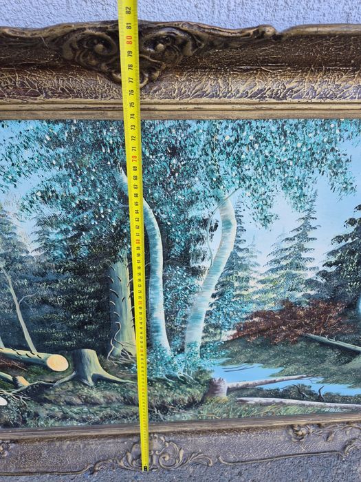 Vând Rama si tablou pictat manual pe pinza de pictorul BELU