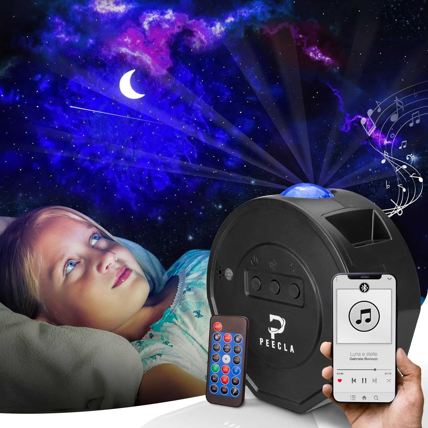 Проектор звездна галактика с Bluetooth високоговорител Peecla Galaxy