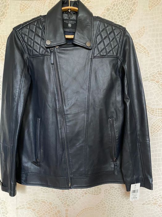 Куртка кожаная, мужская черного цвета,  размер 46-50. Новая.