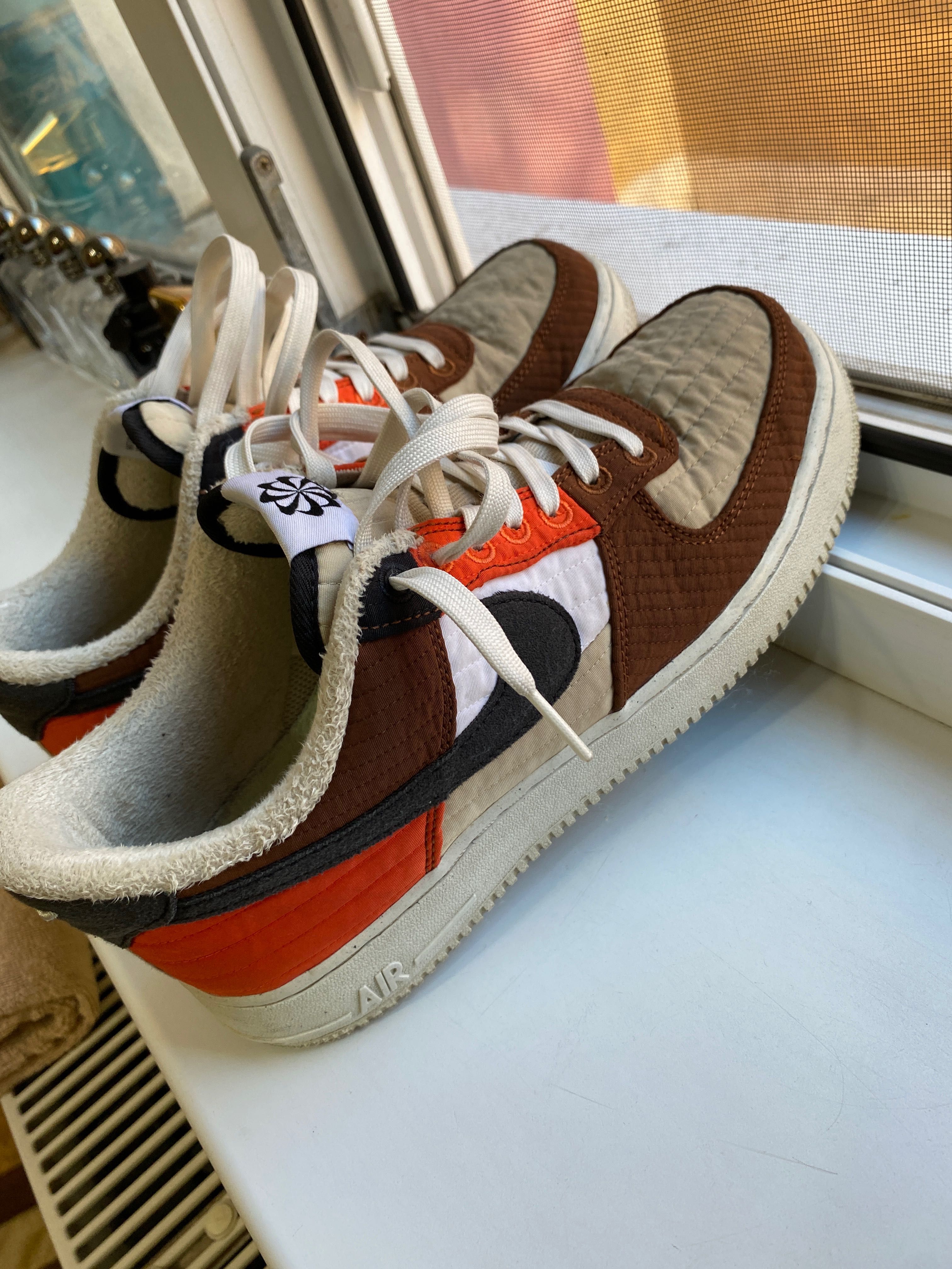 Nike air force 1 07 lxx winter maro & portocaliu neon mărimea 40,5