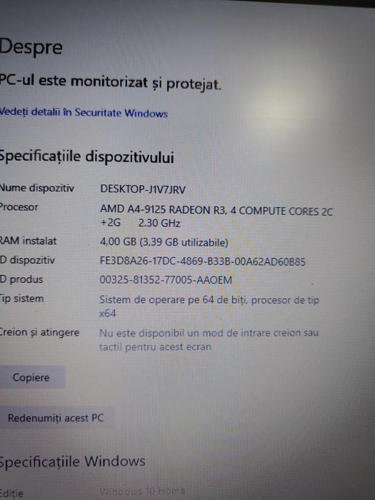 Laptop Lenovo 17,3 inch /AMD /4 GB / ssd 128 /