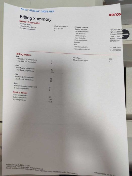 Продается почти новый Xerox Atalink C8055 + комплект тонера