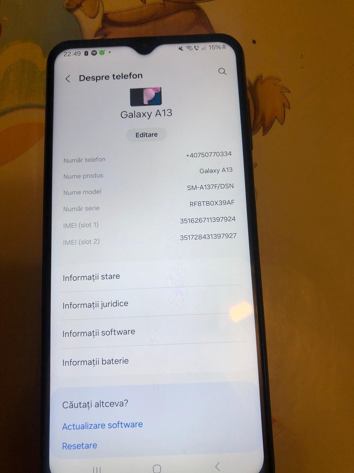 Vând telefon Samsung galaxi A13