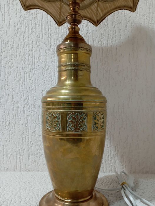 Комплект от две много големи старинни месингови лампи - лампа