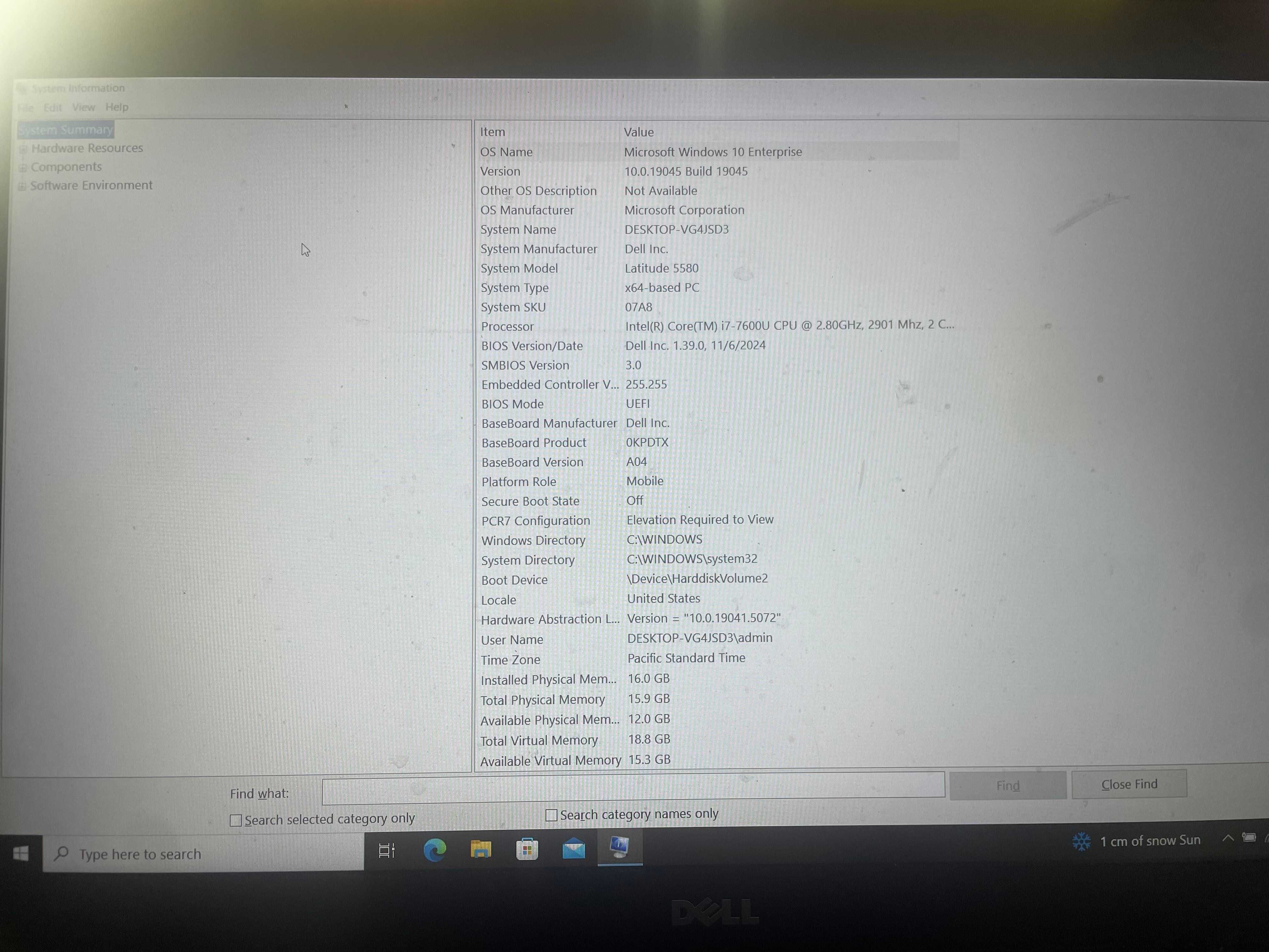 Dell Latitude 5580 i7 16 RAM DDR4 512 SSD