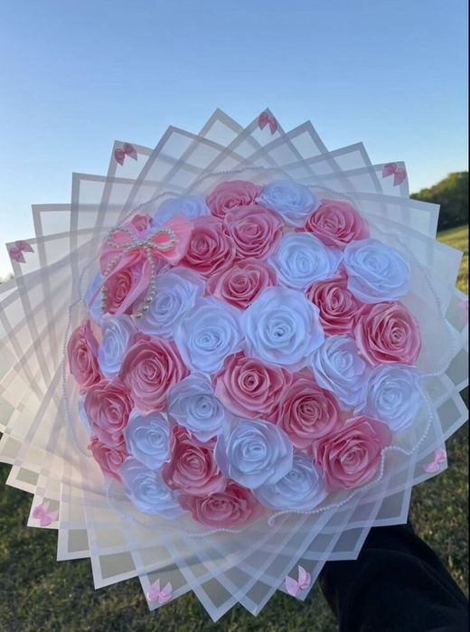 Лентадан букетлер. Букеты из атласных лент