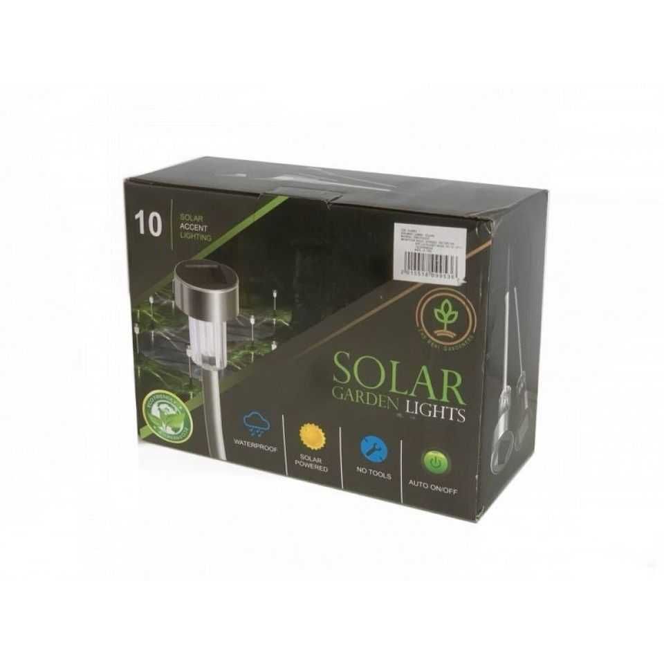 Set 10 Lampi Solare cu LED Tip Felinar pentru Curte Rezistente la Apa