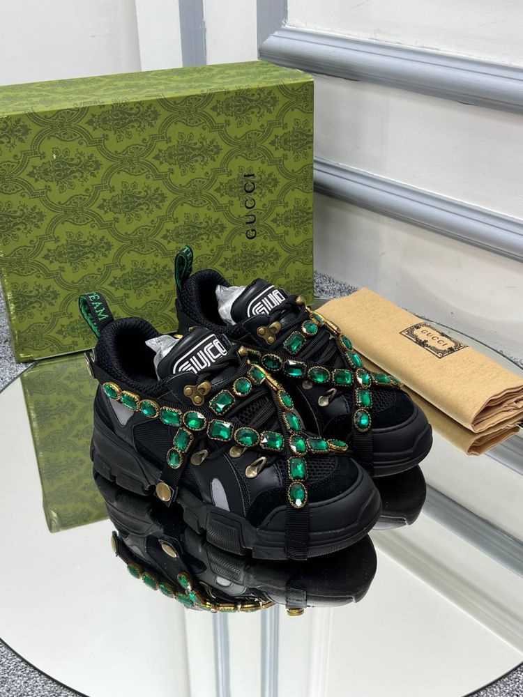 Adidasi Piele naturala Gucci Flashtrek