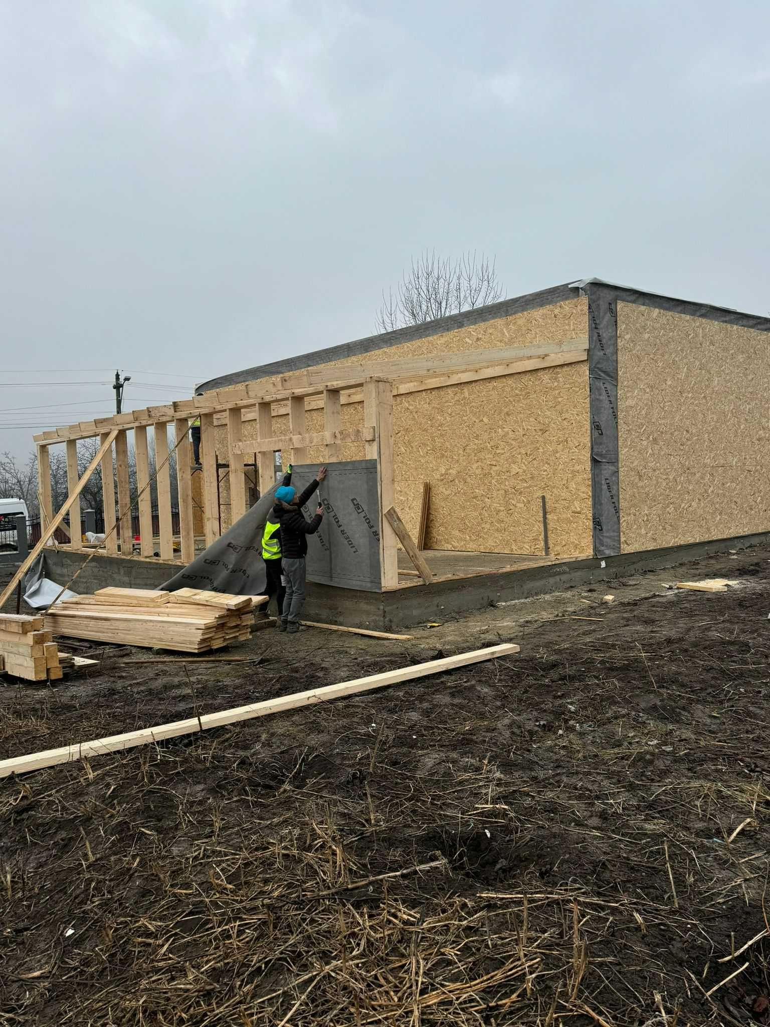 Cabana stil A-Frame, casa, terase si foisoare din structura de lemn