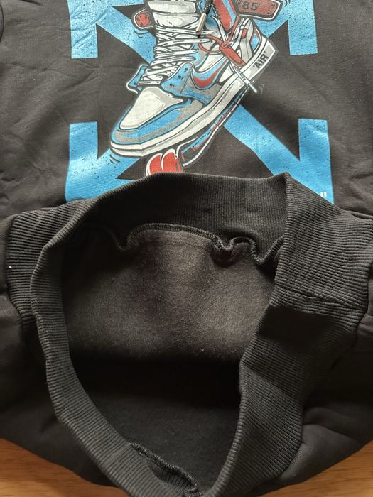 Мъжки,памучен,черен суитчер OFF White,триконечна вата