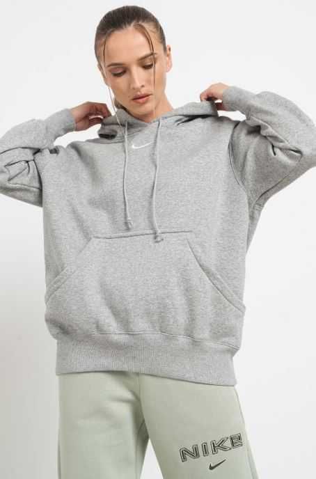 Nike, Hanorac supradim cu buzunar kangaroo Phoenix, Gri melange, S