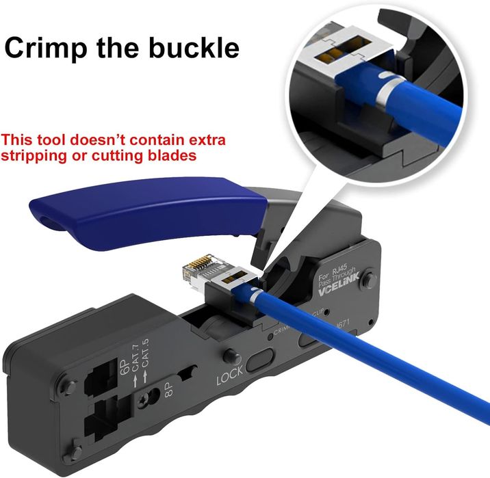 Професионални кримпващи клещи за RJ45 мрежови конектори, Cat 7, Cat 6A