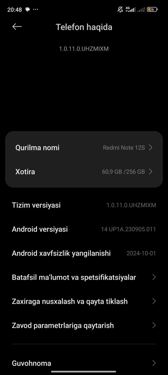 Telefon sotiladi Redmi not12 S
