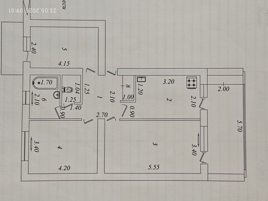 Продается 3ком квартира в Ящнобадском р- не на  ул. Садика Азимова .