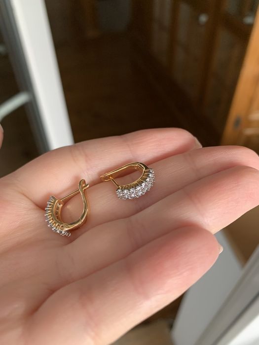 Cercei aur placati, pietre