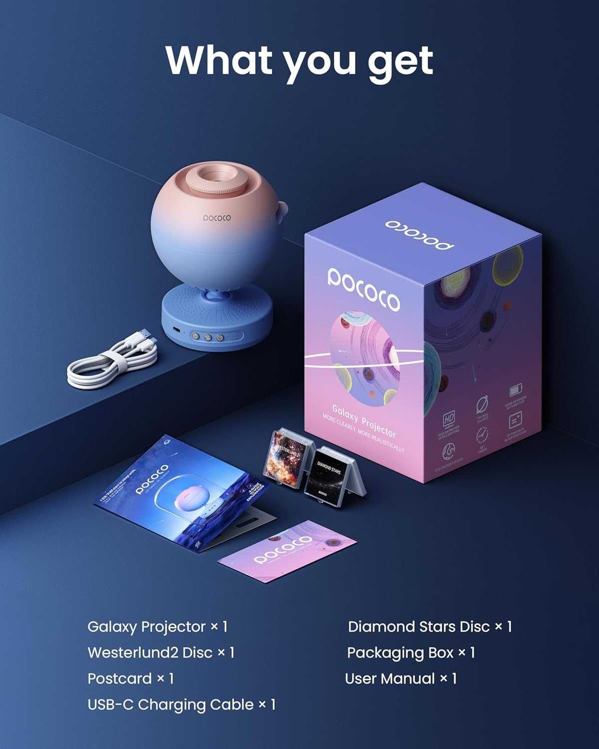 НОВ галактикически проектор POCOCO, сменяеми дискове, планетариум
