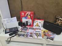 Nintendo switch o led + игри + калъф + кутия + контролер