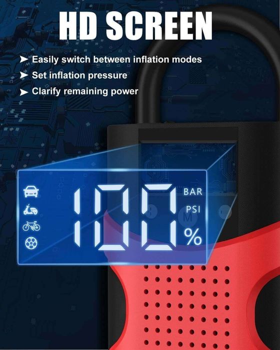 Starter auto portabil, 12000mAh pornire auto,  powerbank, compresor