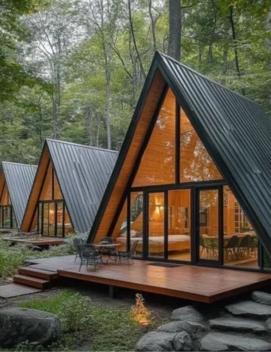 Cabane din lemn tip casa sau Aframe