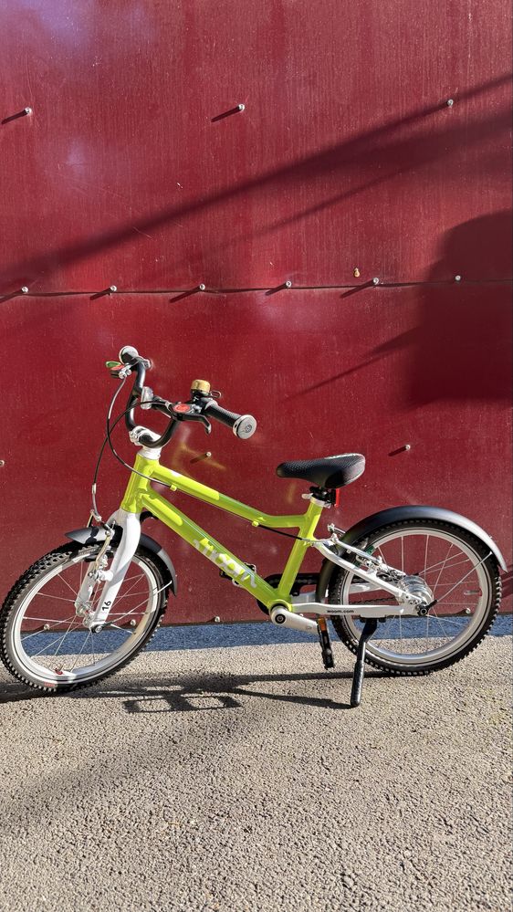 Bicicleta WOOM 3 AUTOMAGIC LIME, NOUA, cric+aparatori+sonerie