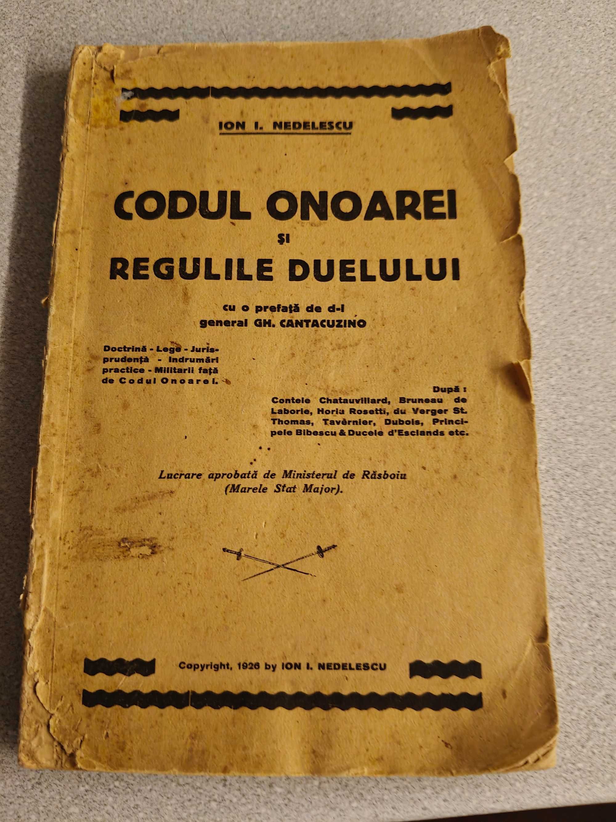Codul onoare si regulile duelului ,ediție 1926