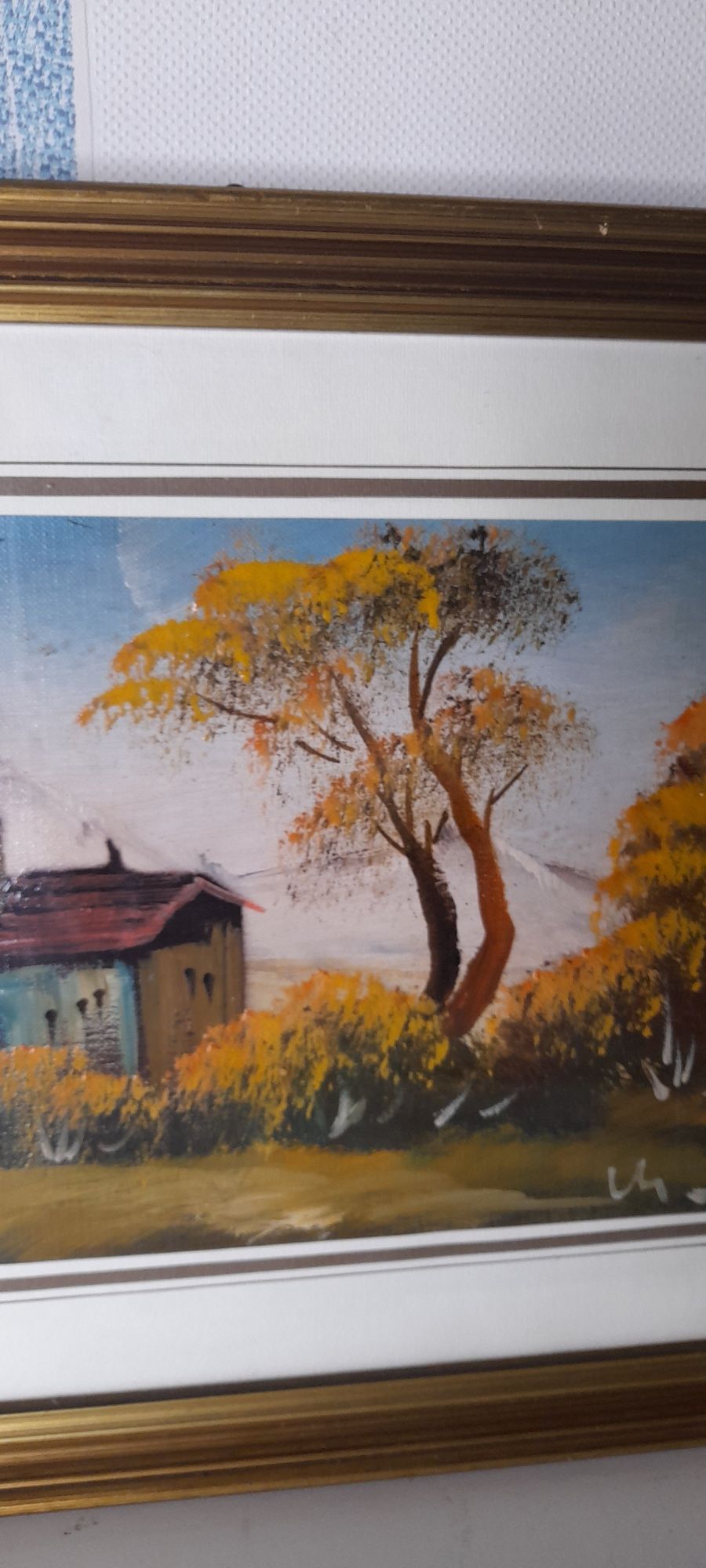 Стара картина ,,Есен в Тоскана,, подписана масло фазер