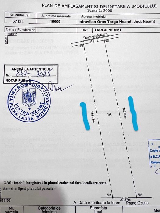 Vand 10000mp  teren Intravilan Targu Neamt (aproape de A8/A7)