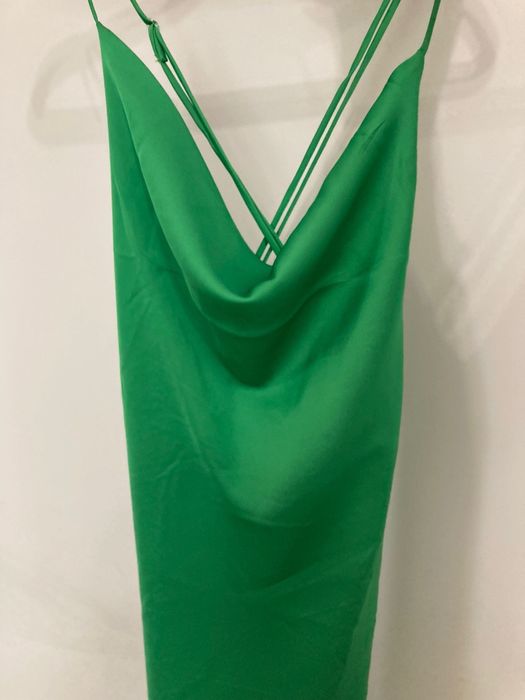 Rochie satin verde