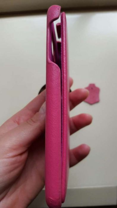 husa FASHION piele naturala roz, tip flip cover pt. Samsung Galaxy S6