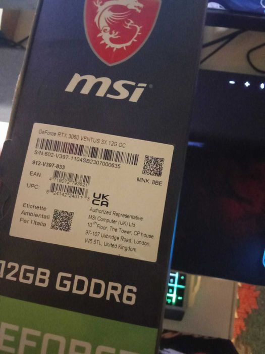 msi nvidia geforce rtx 3060 ventus 3x OC