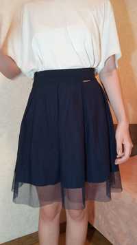 Школьная юбка темно синяя юбка