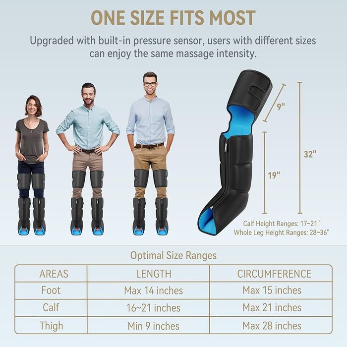 FIT KING Компресионен масажор за крака с топлина и циркулация