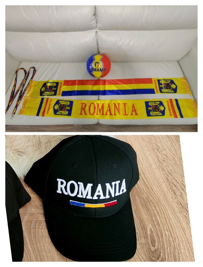 Sapca Romania Tricolor , Eșarfă România , Șnur România ,Minge Romania